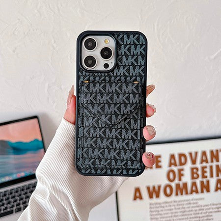 Michael Kors-inspired repeating letter pattern iPhone case, black
