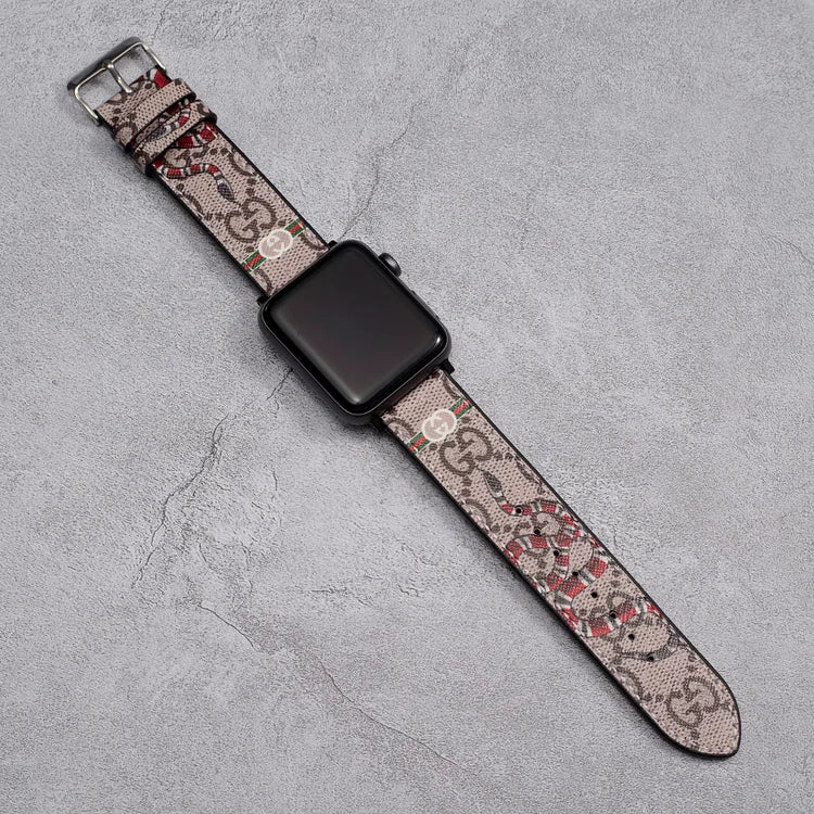 Gucci-inspired floral web stripe Apple Watch band