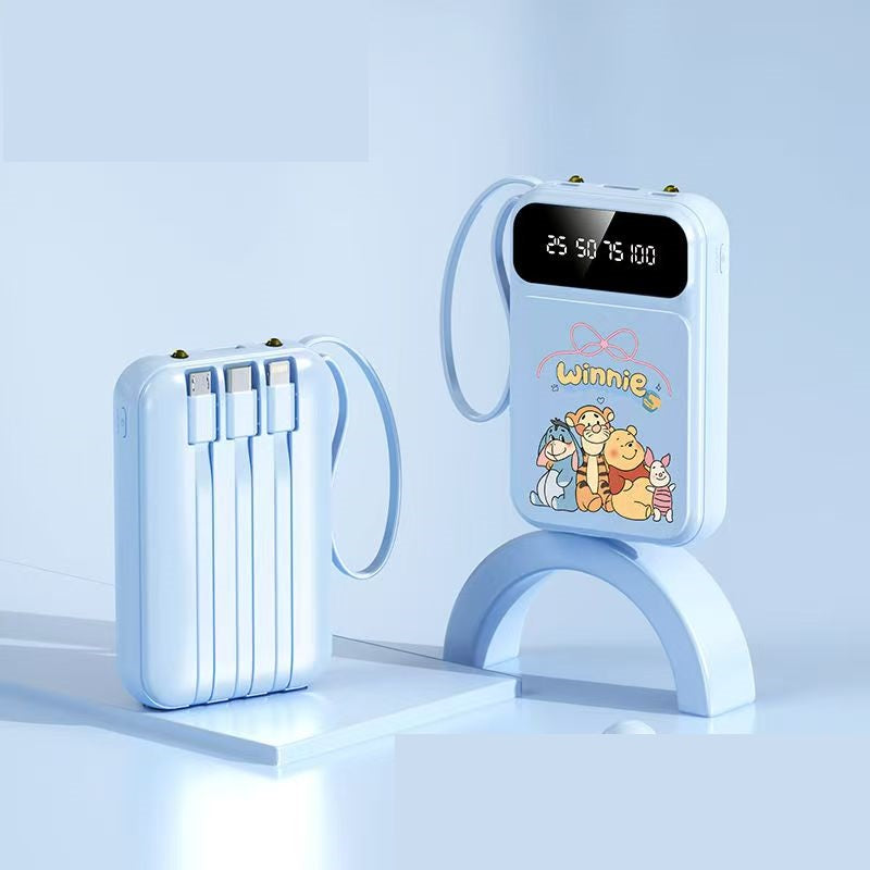 Portable power bank with cable and digital display