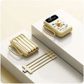 Compact power bank with built-in cables