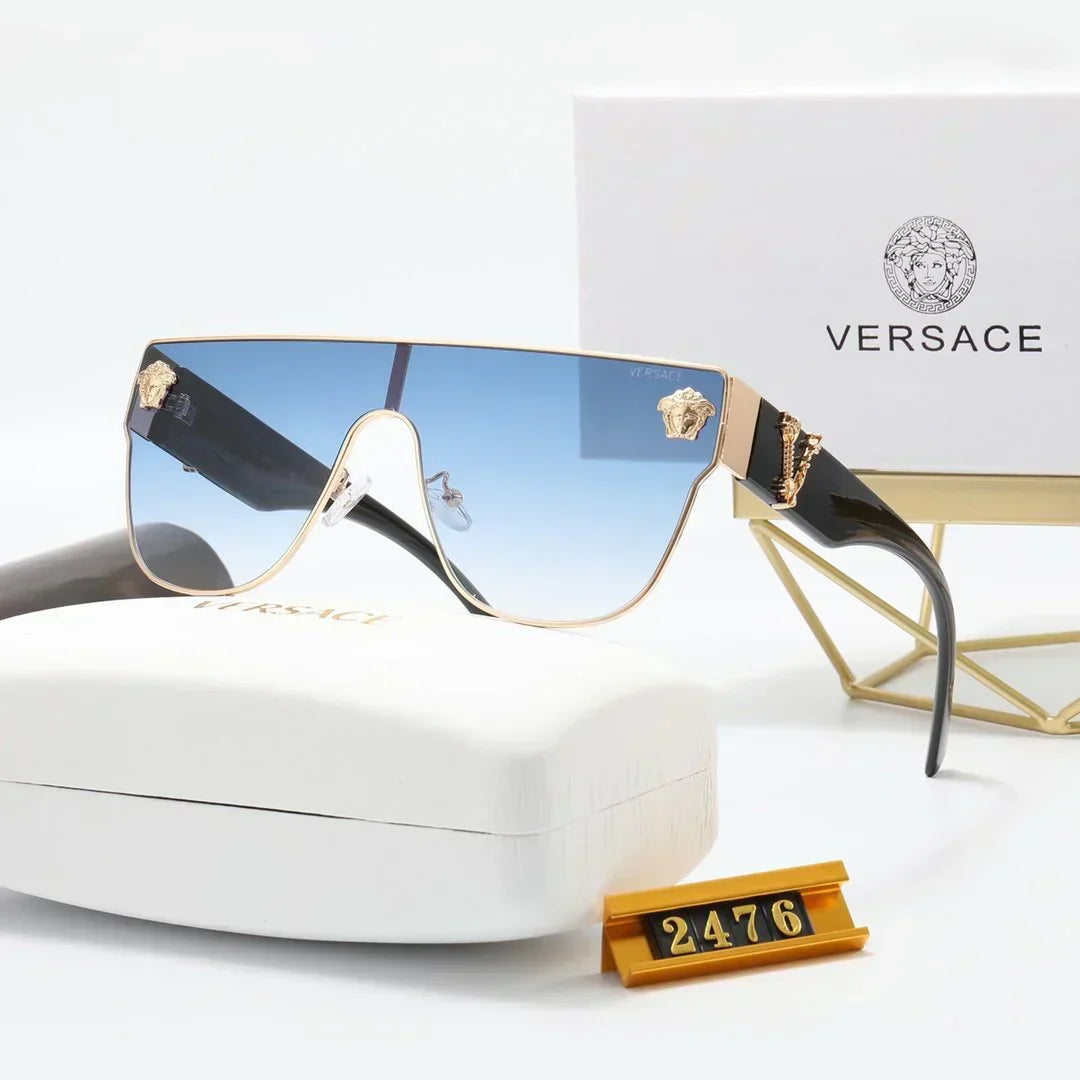 Versace-inspired angular shield sunglasses