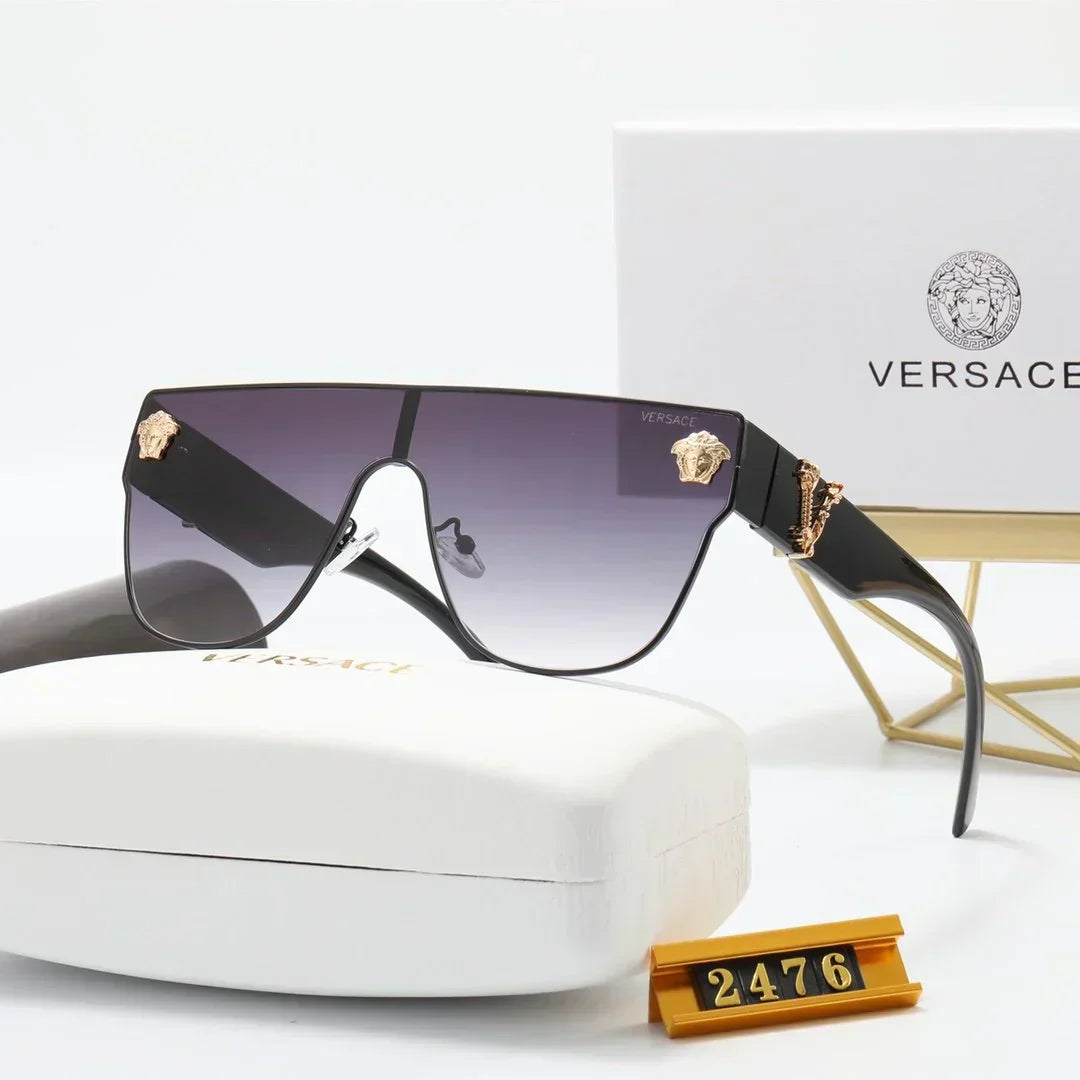 Versace-inspired angular shield sunglasses