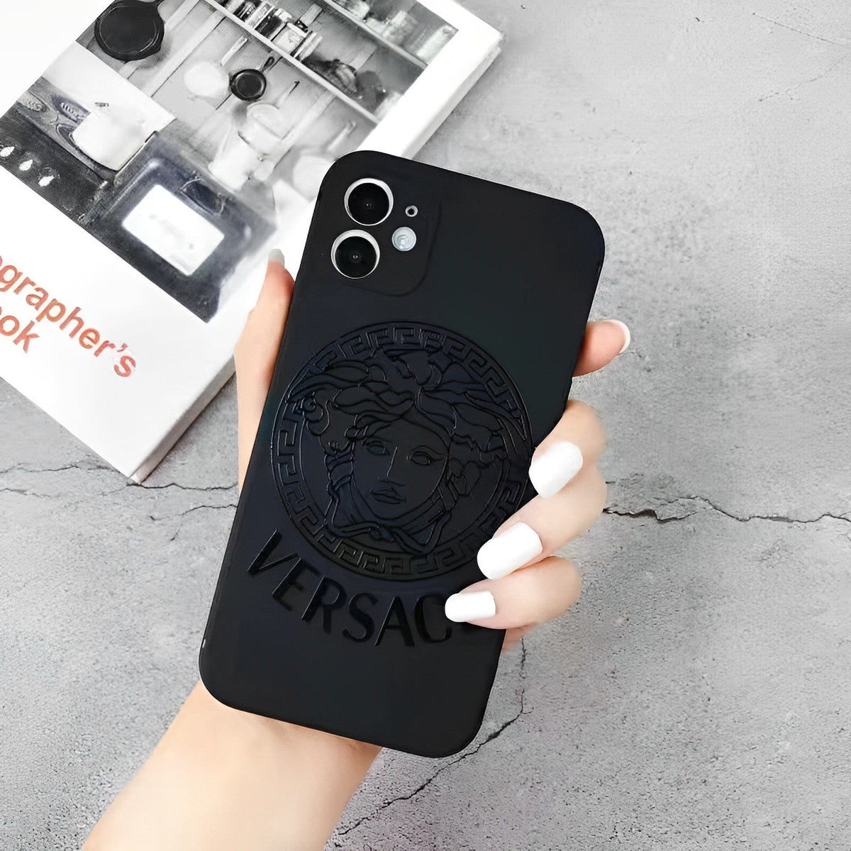 Louis Vuitton-inspired black iPhone case 16 15 14