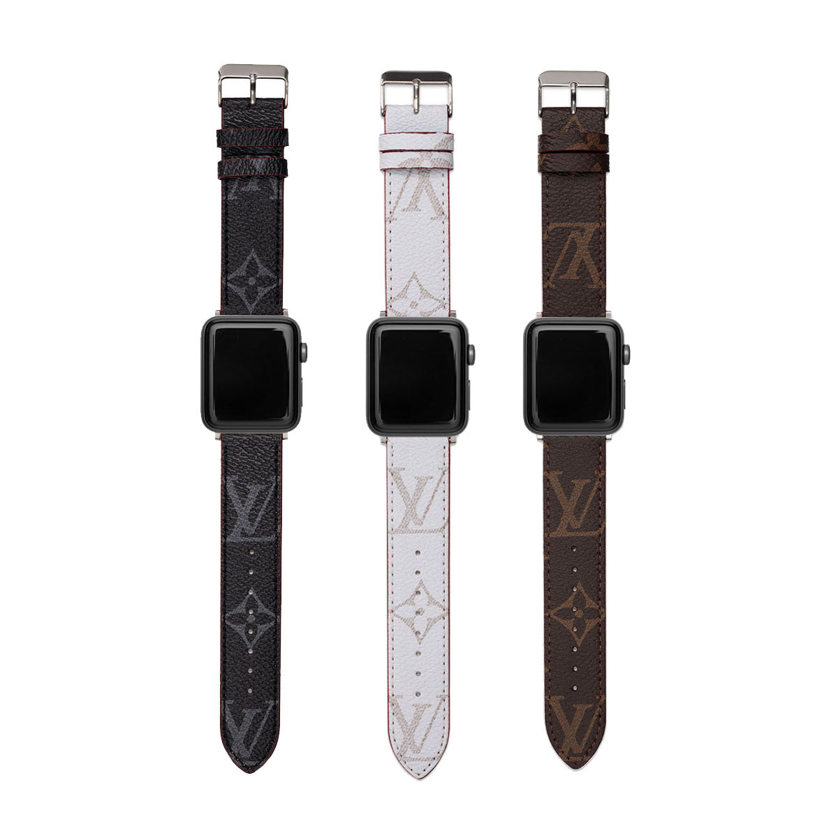 Louis Vuitton-inspired monogram Apple Watch band with buckle