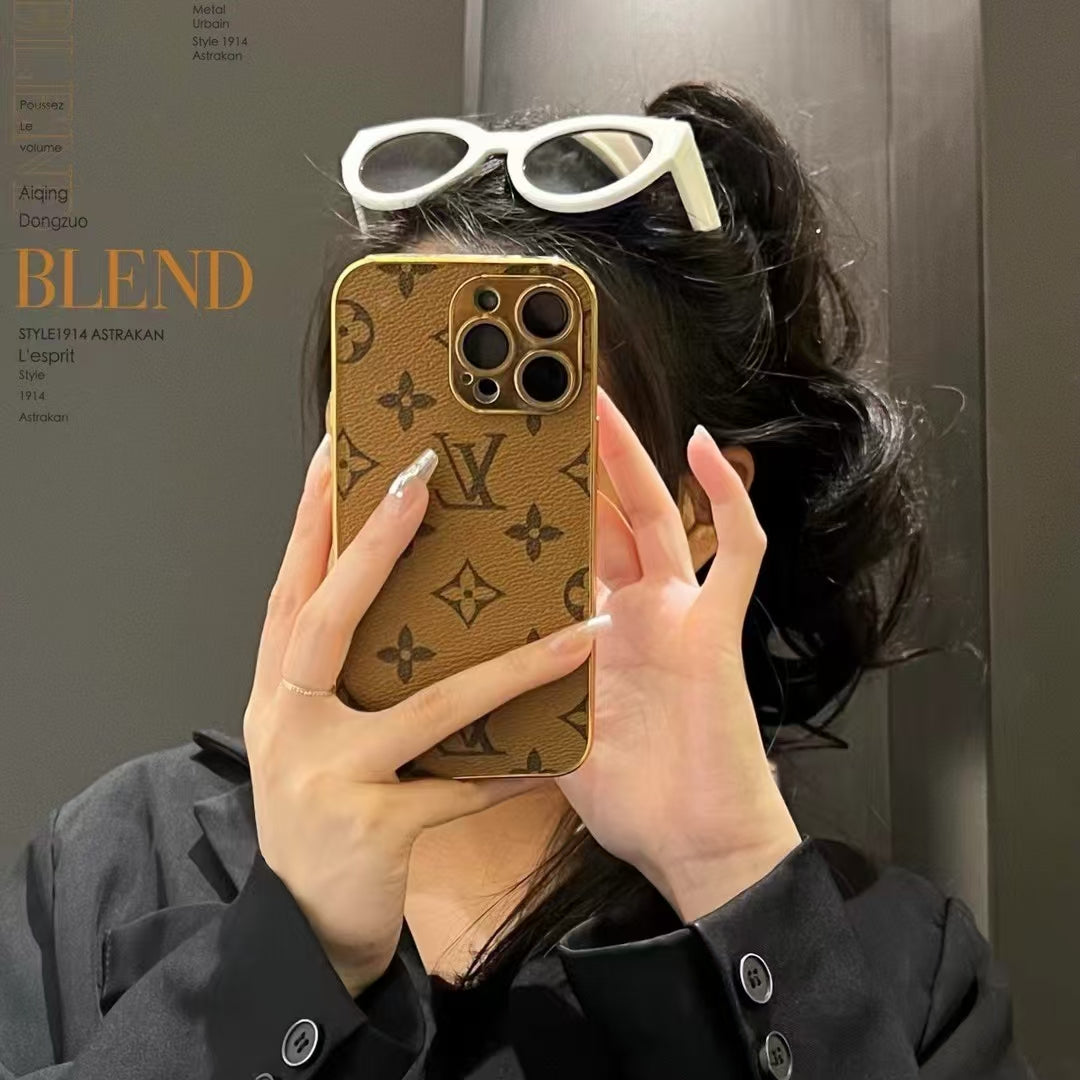 Louis Vuitton-inspired monogram leather cover for iPhone
