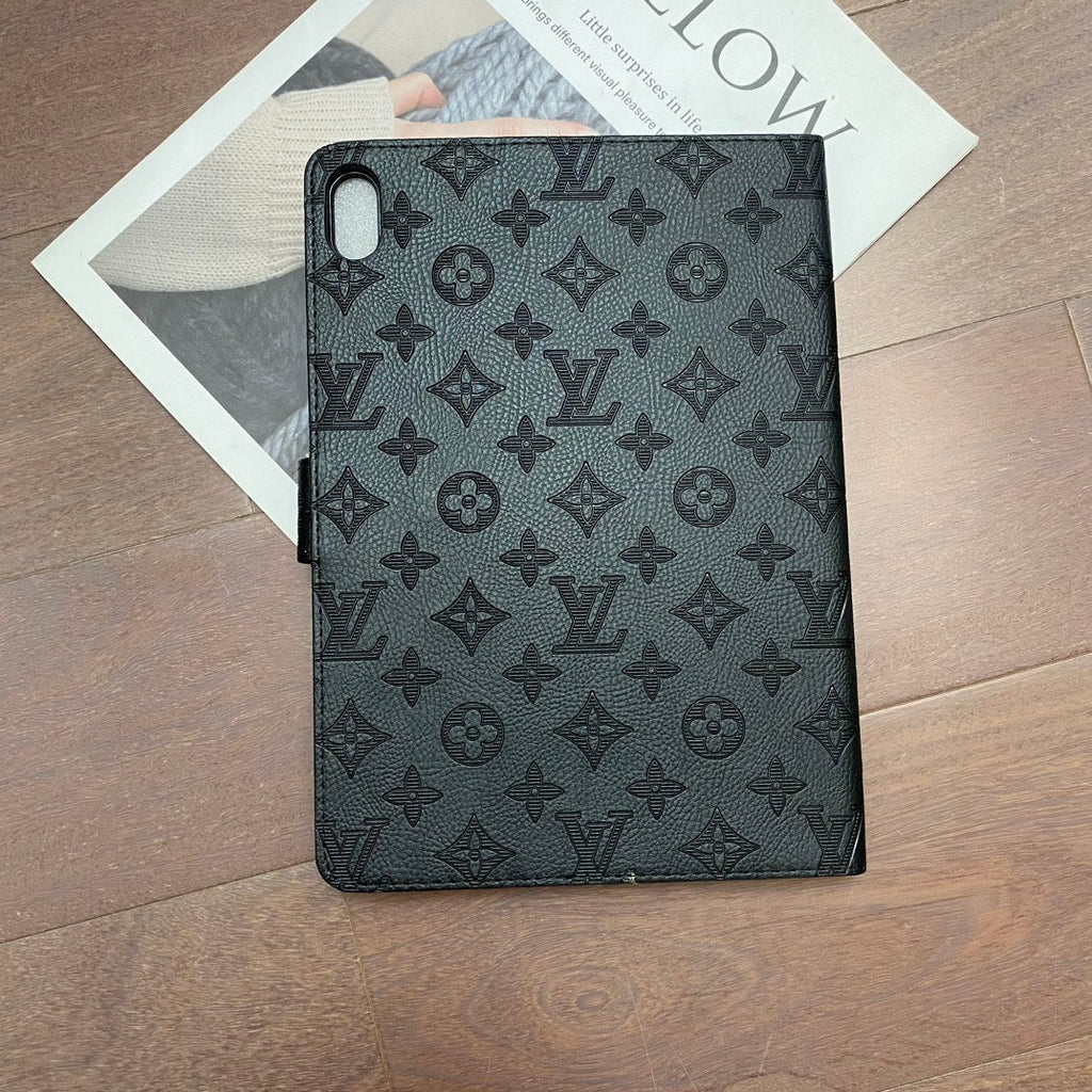 Embossed monogram iPad flip case with stand