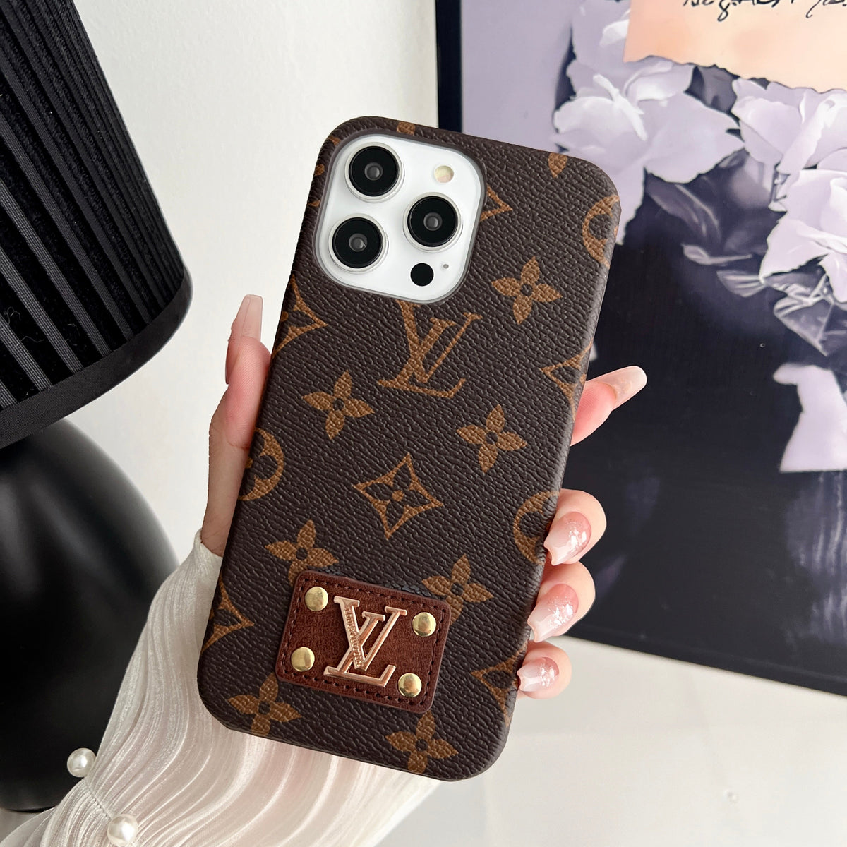 Louis Vuitton-inspired monogram leather case for iPhone