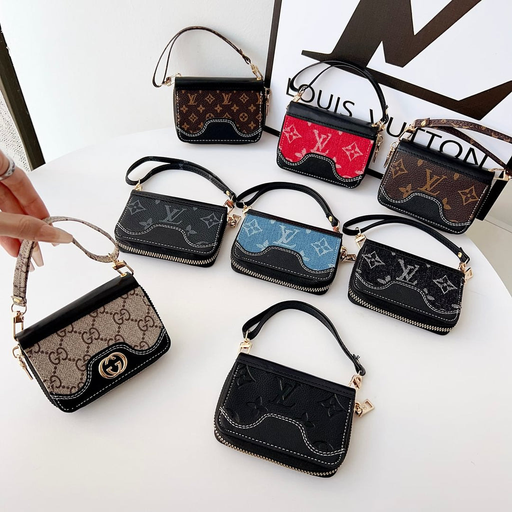Louis Vuitton-inspired mini handbag wallet card holder leather coin purse