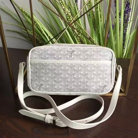 Goyard-inspired chevron pattern crossbody shoulder bag