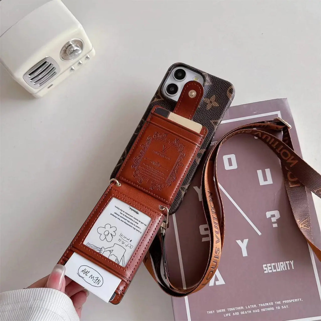 iPhone case card holder detachable lanyard