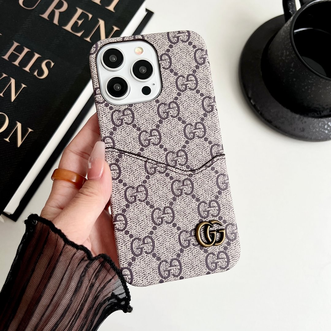 Louis Vuitton-inspired monogram iPhone case card holder