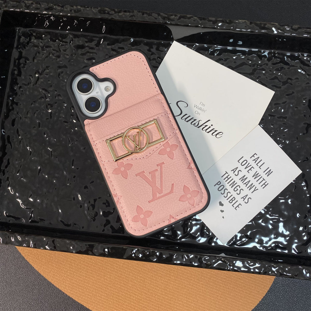 Classic circle monogram canvas iPhone case