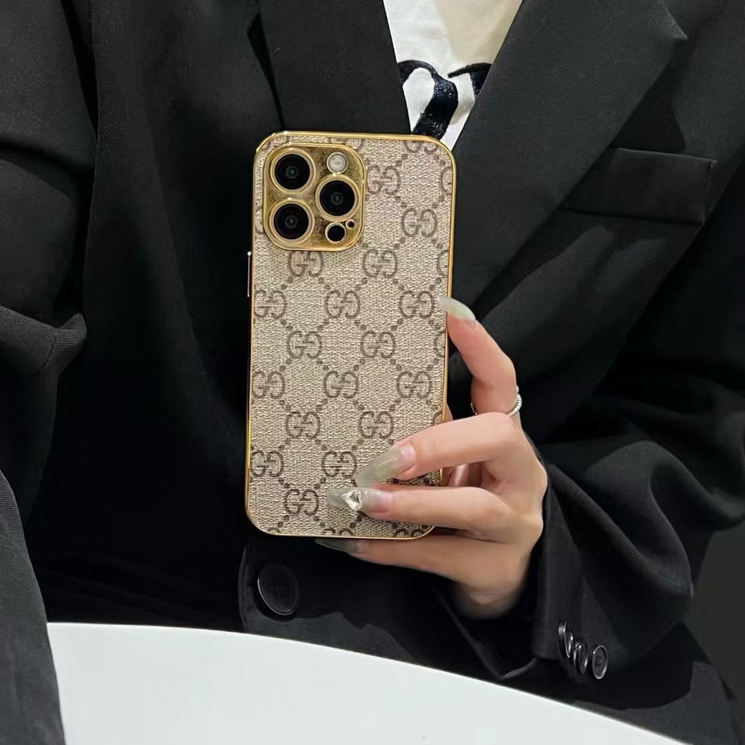 Louis Vuitton-inspired monogram leather cover for iPhone