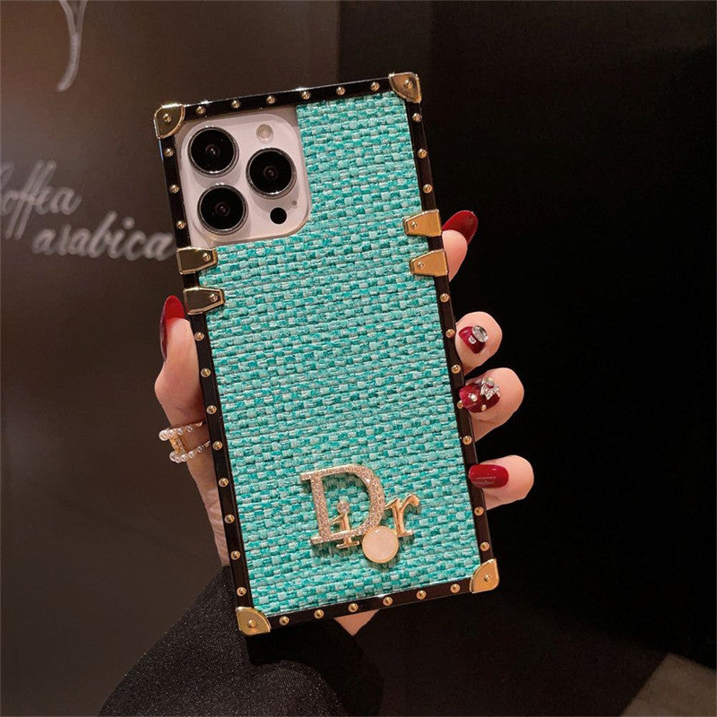 Dior-inspired geometric trunk-style case for iPhone 13 Pro