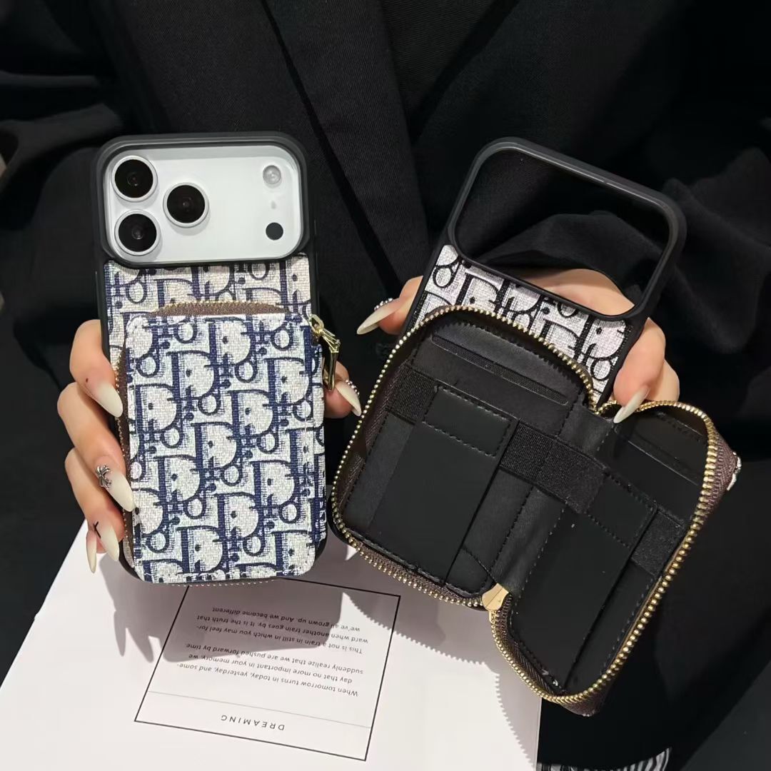 Dior-inspired iPhone case card slot for iPhone 17 / 16 / 15 / 14