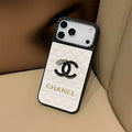 Chanel-inspired quilted iPhone case with contrast camera surround, white