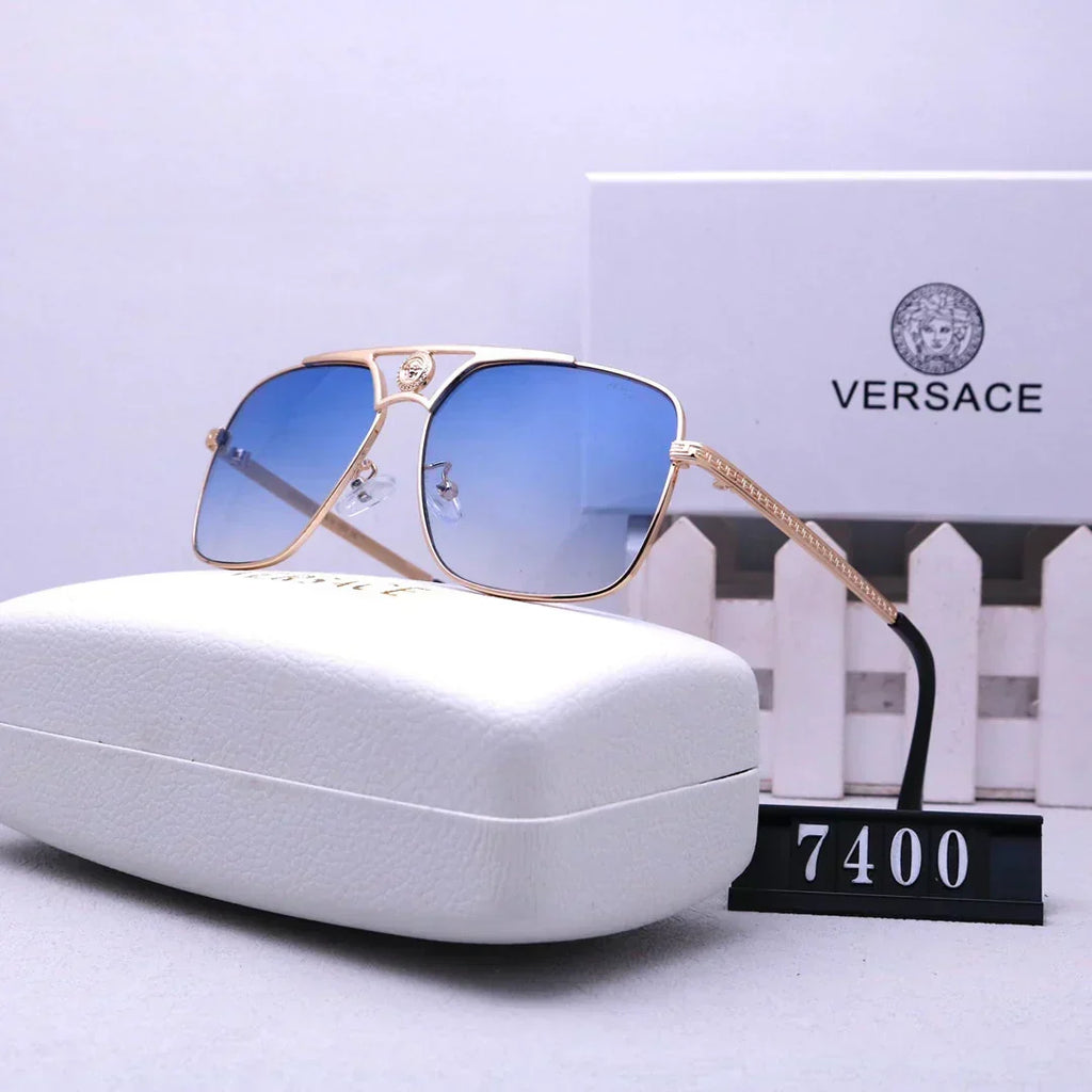 Versace-inspired metal aviator sunglasses