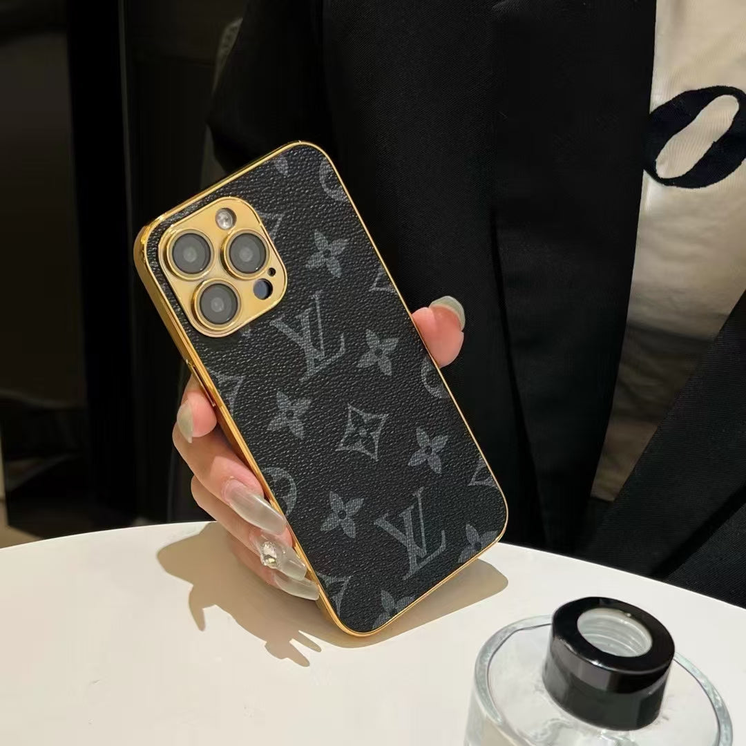 Louis Vuitton-inspired monogram leather cover for iPhone