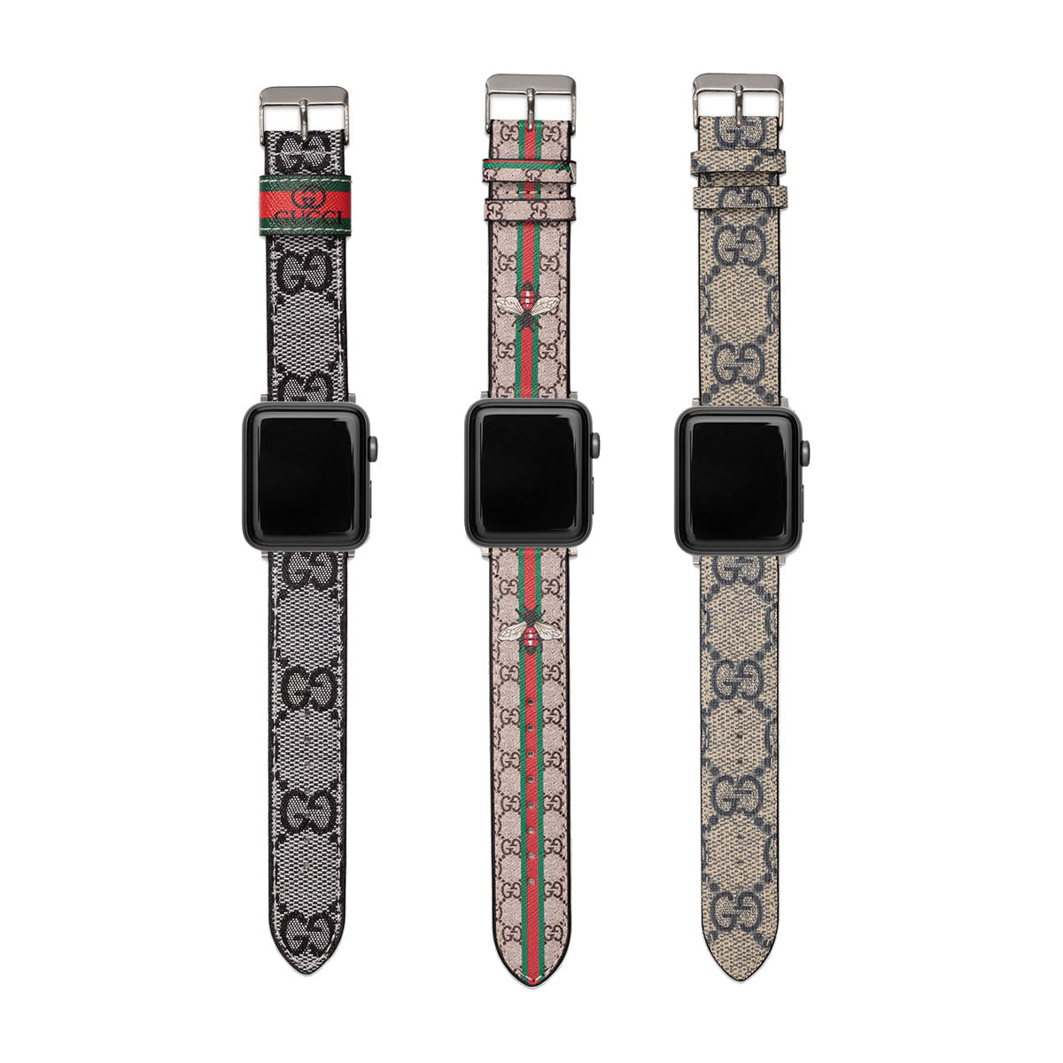 Louis Vuitton-inspired monogram Apple Watch band with buckle