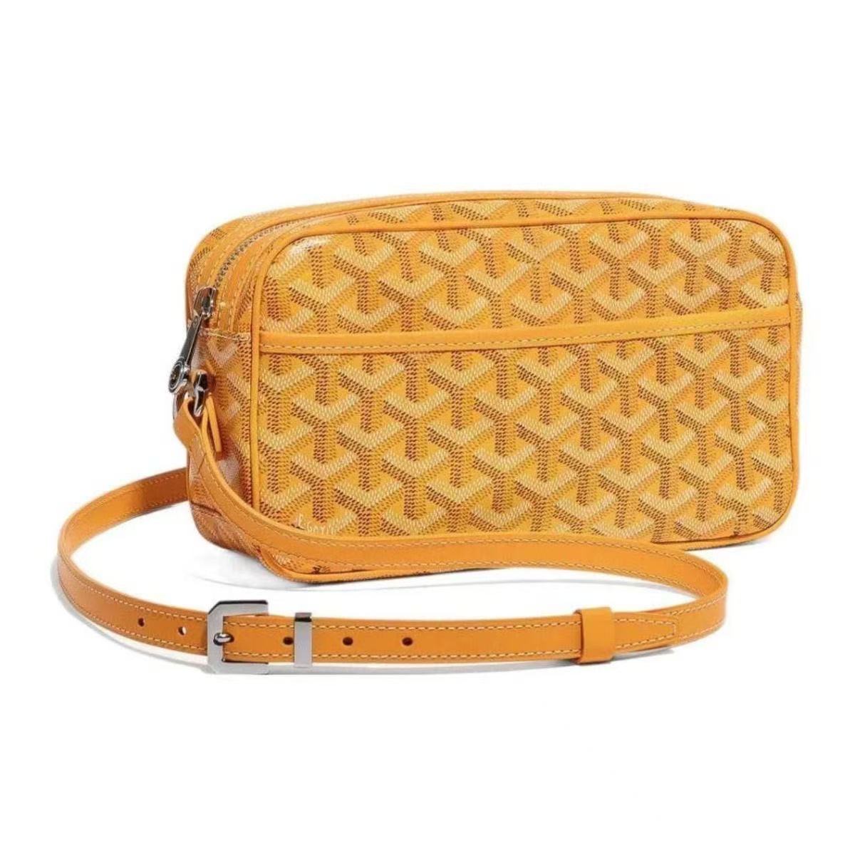 Goyard-inspired chevron pattern crossbody shoulder bag