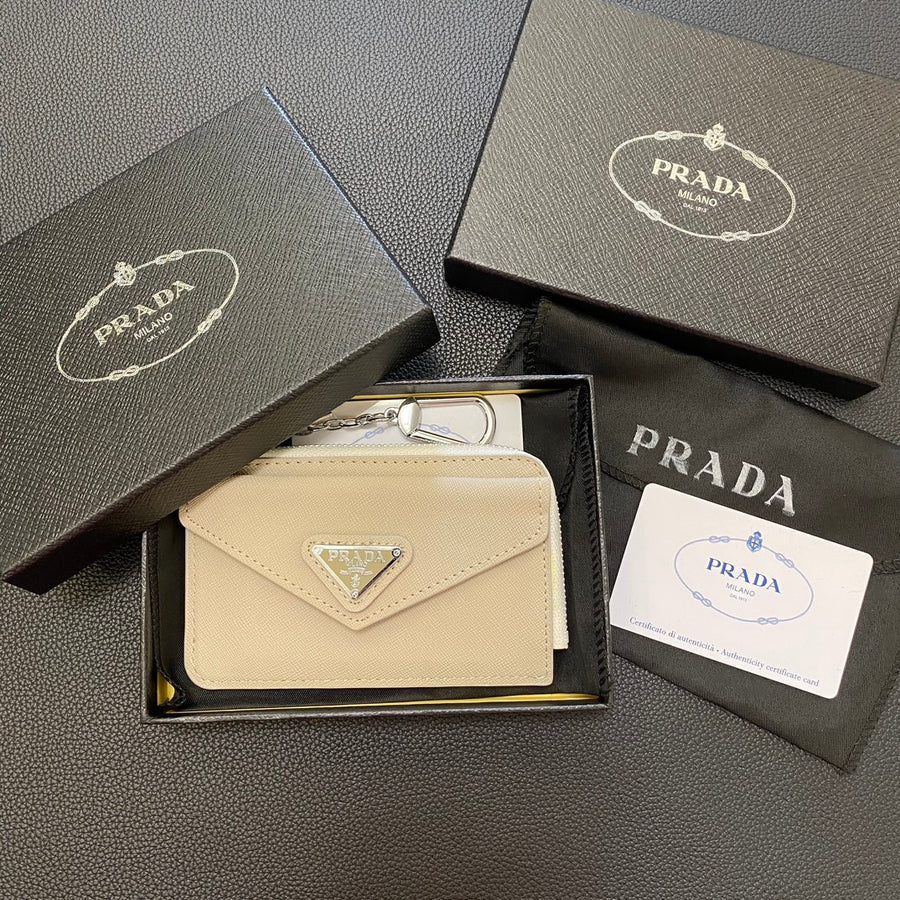 Prada-inspired envelope zip card holder with clip