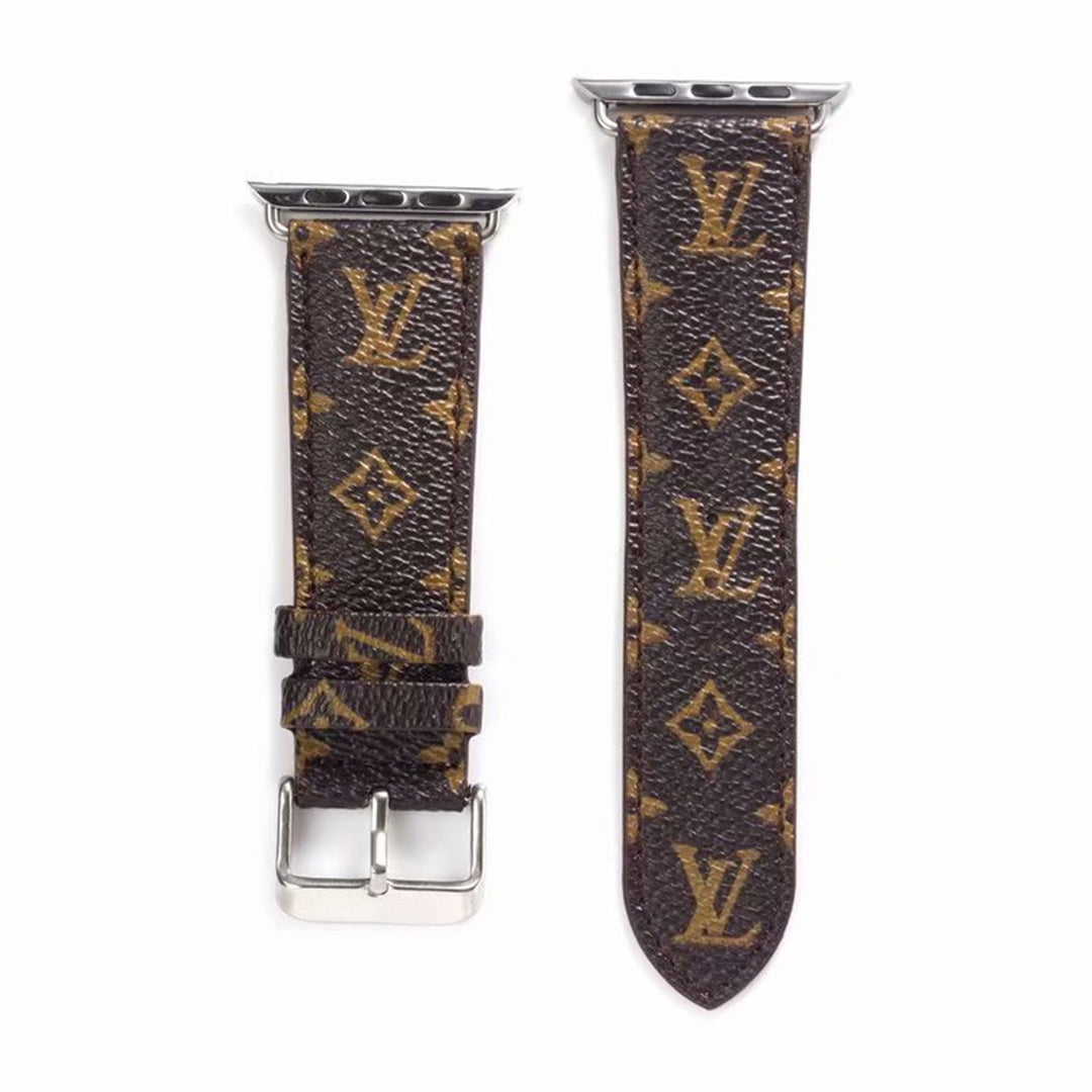 Louis Vuitton-inspired brown classic strap for Apple Watch