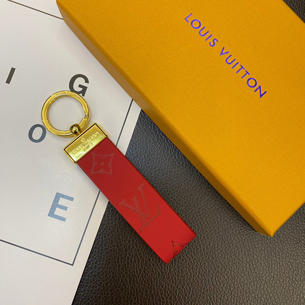 Louis Vuitton-inspired leather monogram loop keychain