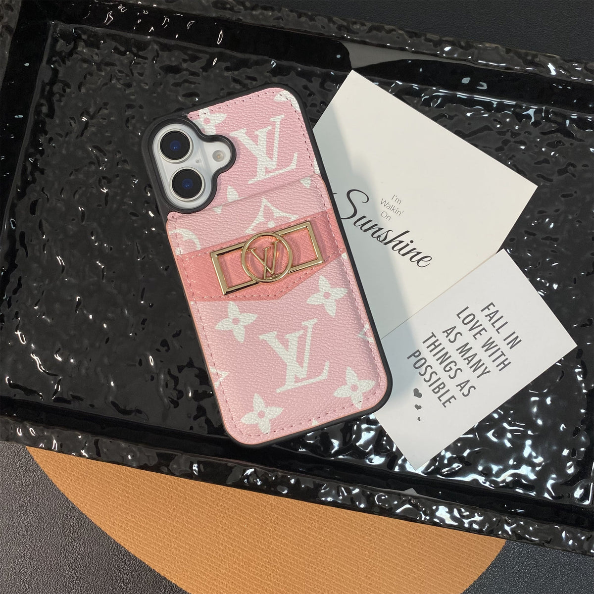 Classic circle monogram canvas iPhone case