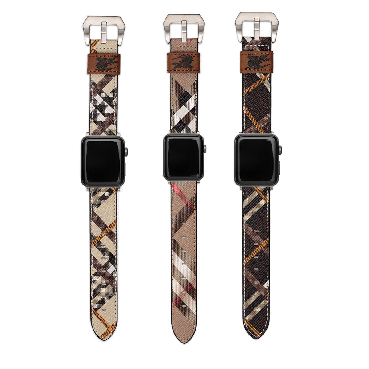 Louis Vuitton-inspired monogram Apple Watch band with buckle