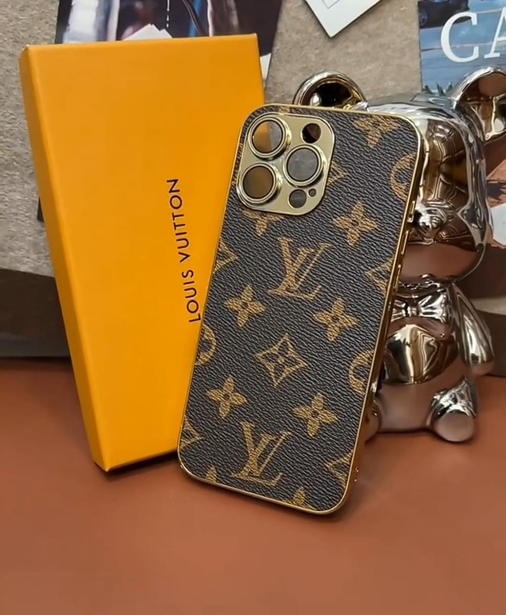 Louis Vuitton-inspired monogram leather cover for iPhone