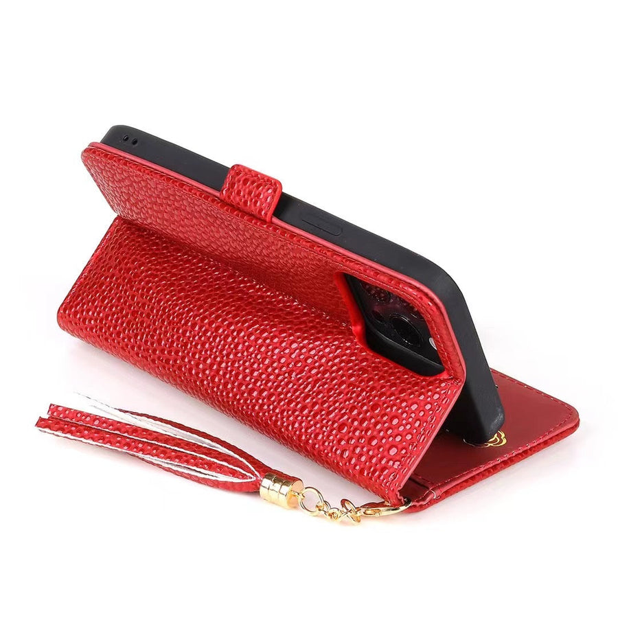 Louis Vuitton-inspired wallet phone case with card slot