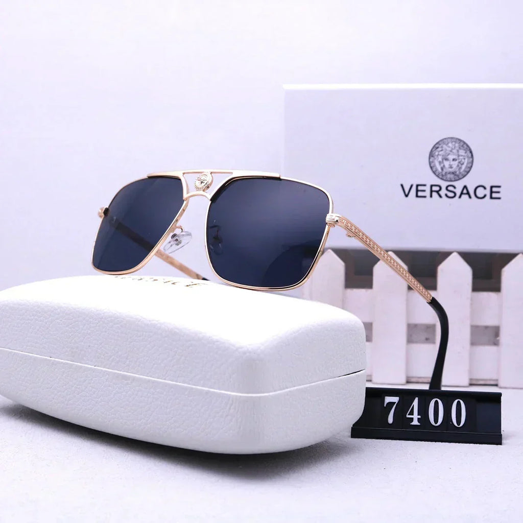 Versace-inspired metal aviator sunglasses
