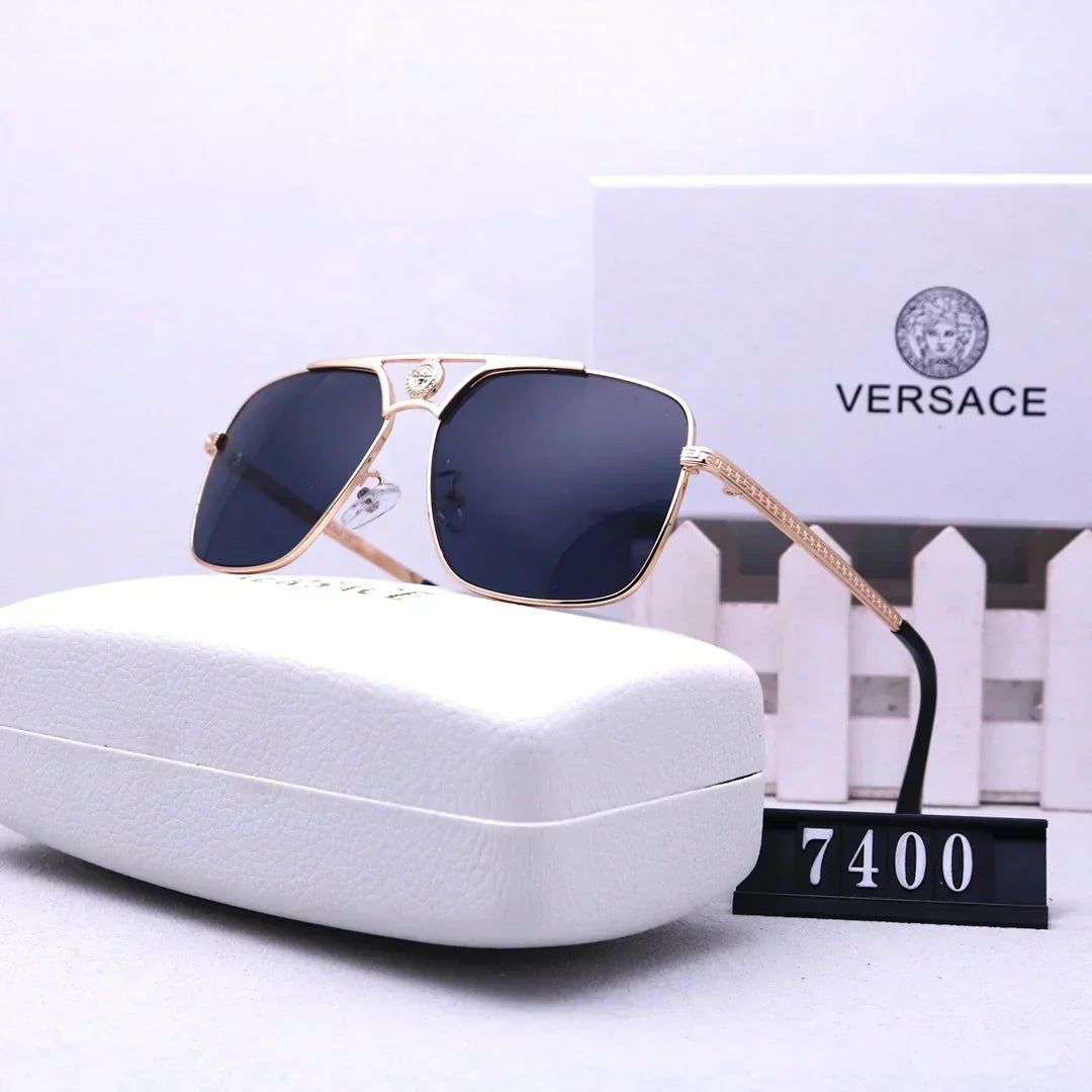 Versace-inspired metal aviator sunglasses