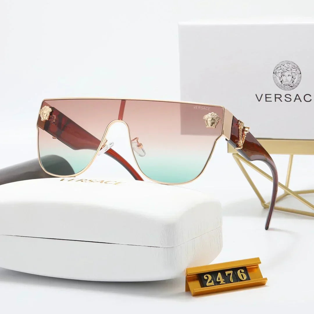 Versace-inspired angular shield sunglasses