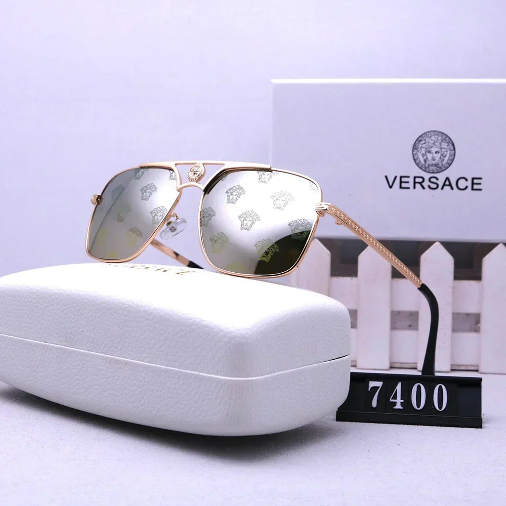 Versace-inspired metal aviator sunglasses