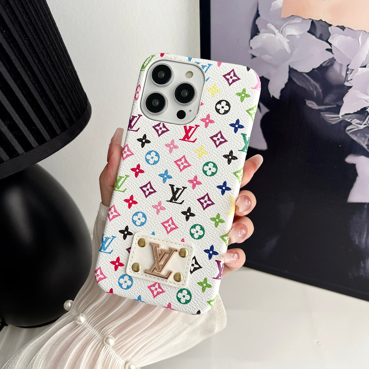 Louis Vuitton-inspired monogram leather case for iPhone