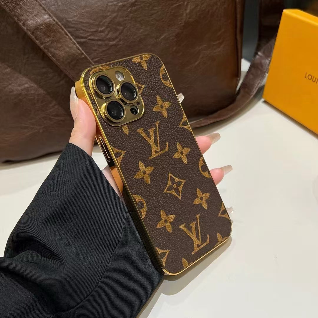 Louis Vuitton-inspired monogram leather cover for iPhone