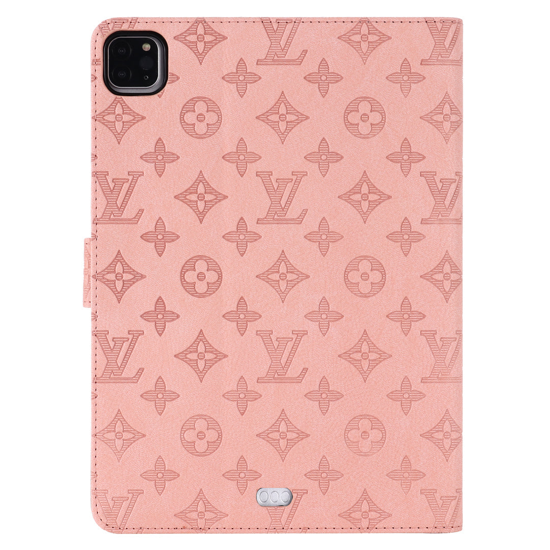 Embossed monogram iPad flip case with stand