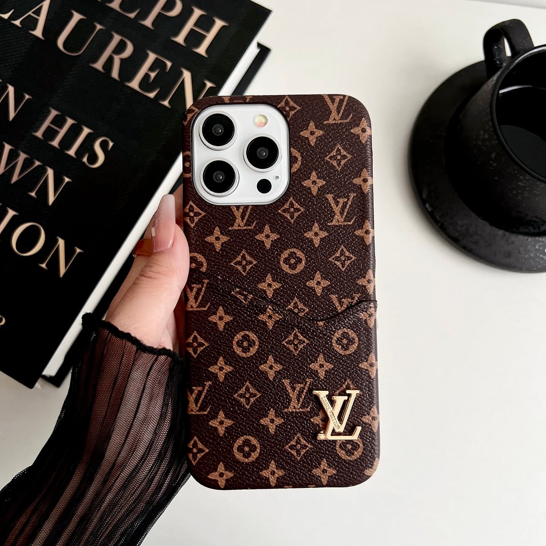 Louis Vuitton-inspired monogram iPhone case card holder