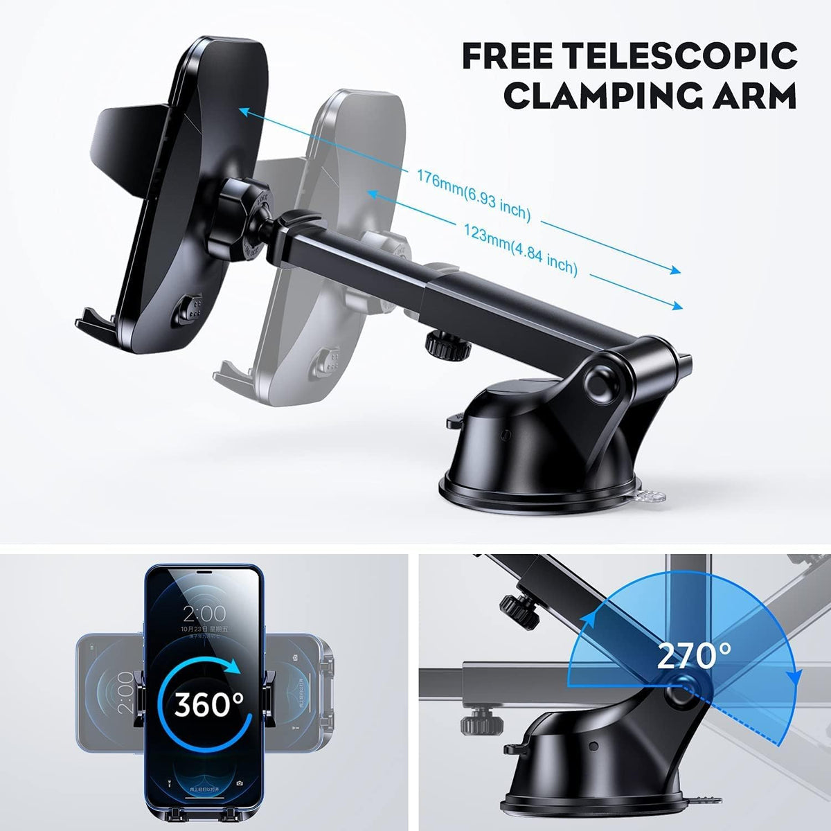 2-in-1 wireless fast charger for car