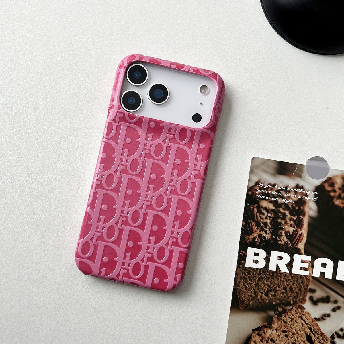 Dior-inspired leather phone case for iPhone 17 / 16 / 15 / 14