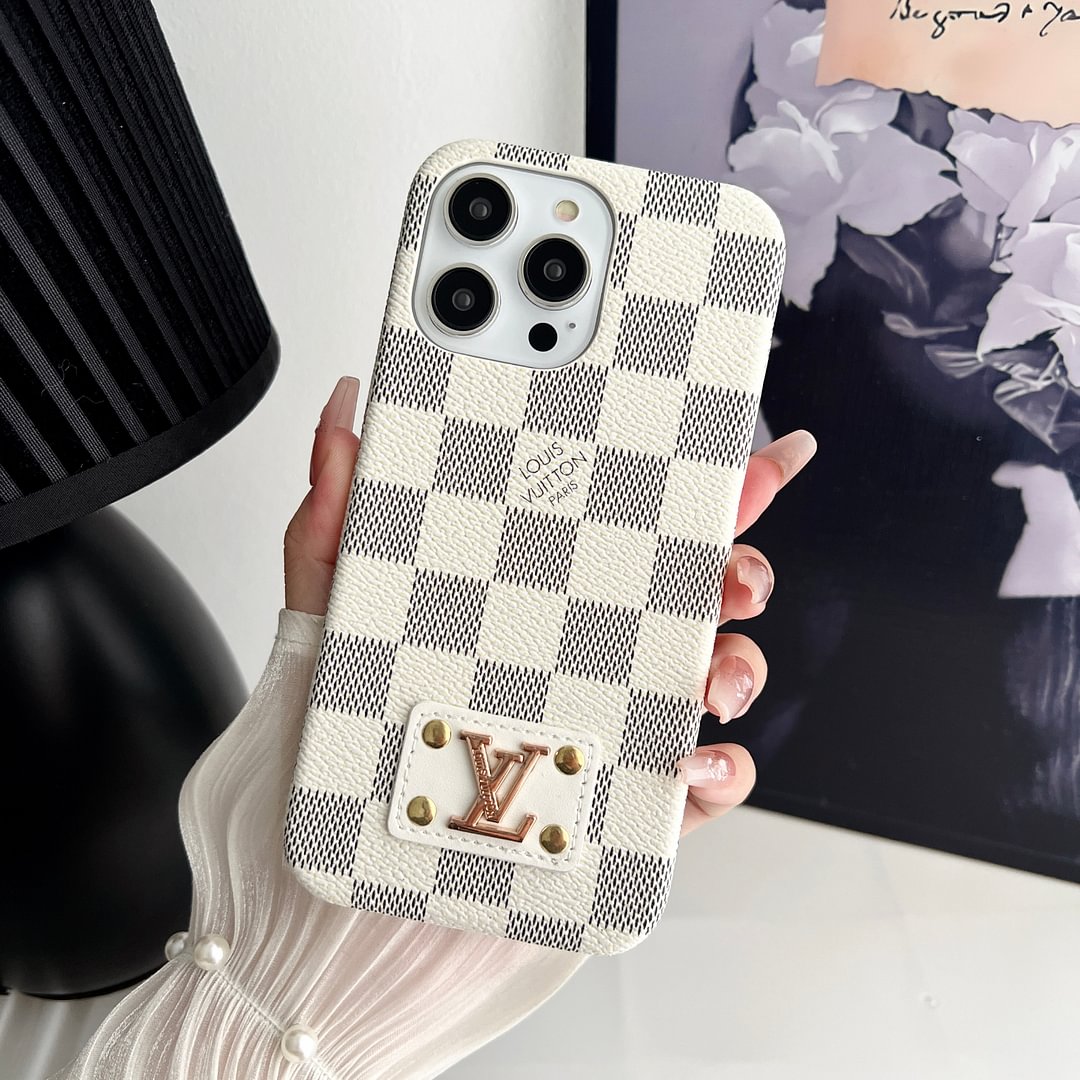 Louis Vuitton-inspired monogram leather case for iPhone