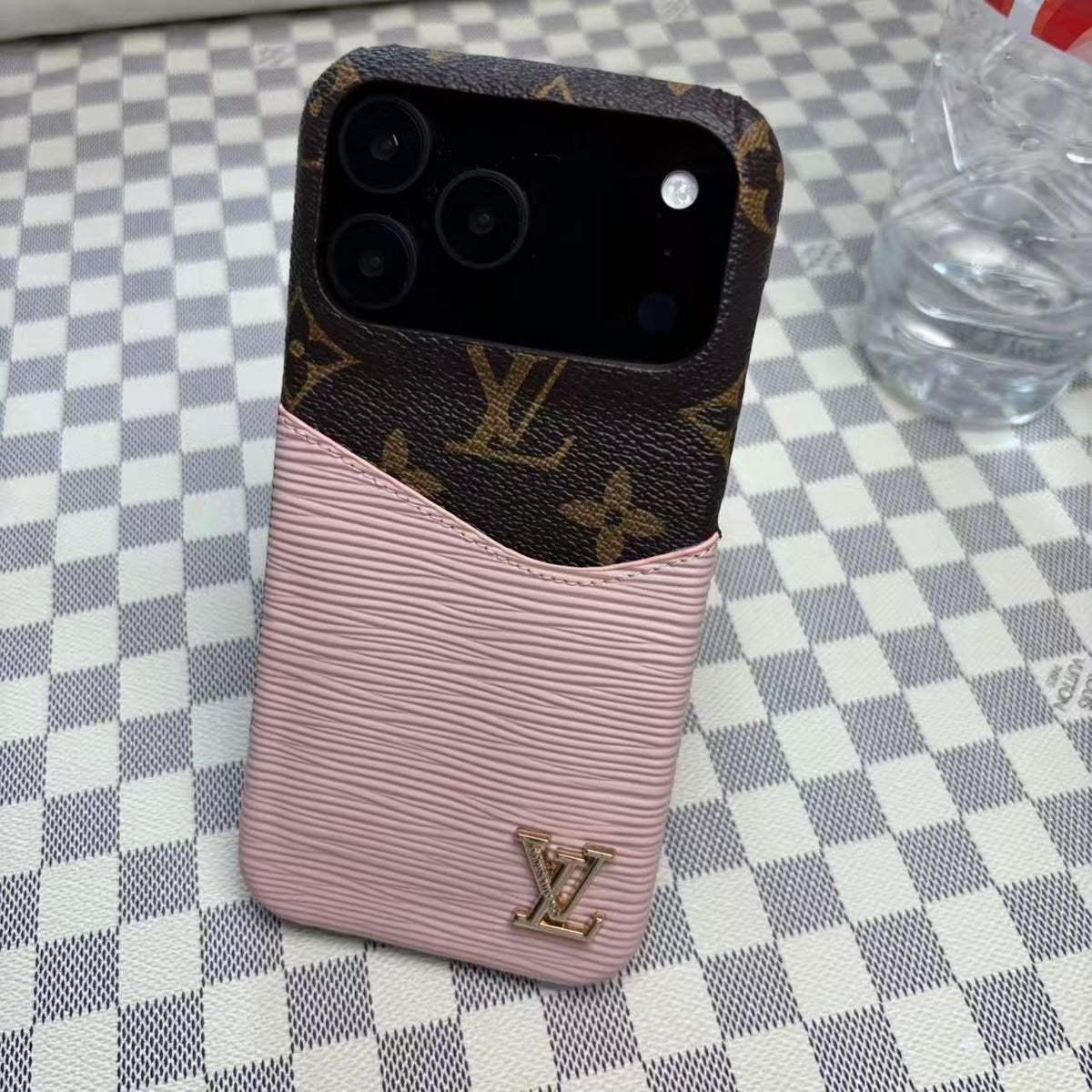 Leather case with card holder for iPhone 17 / 16 / 15 / 14