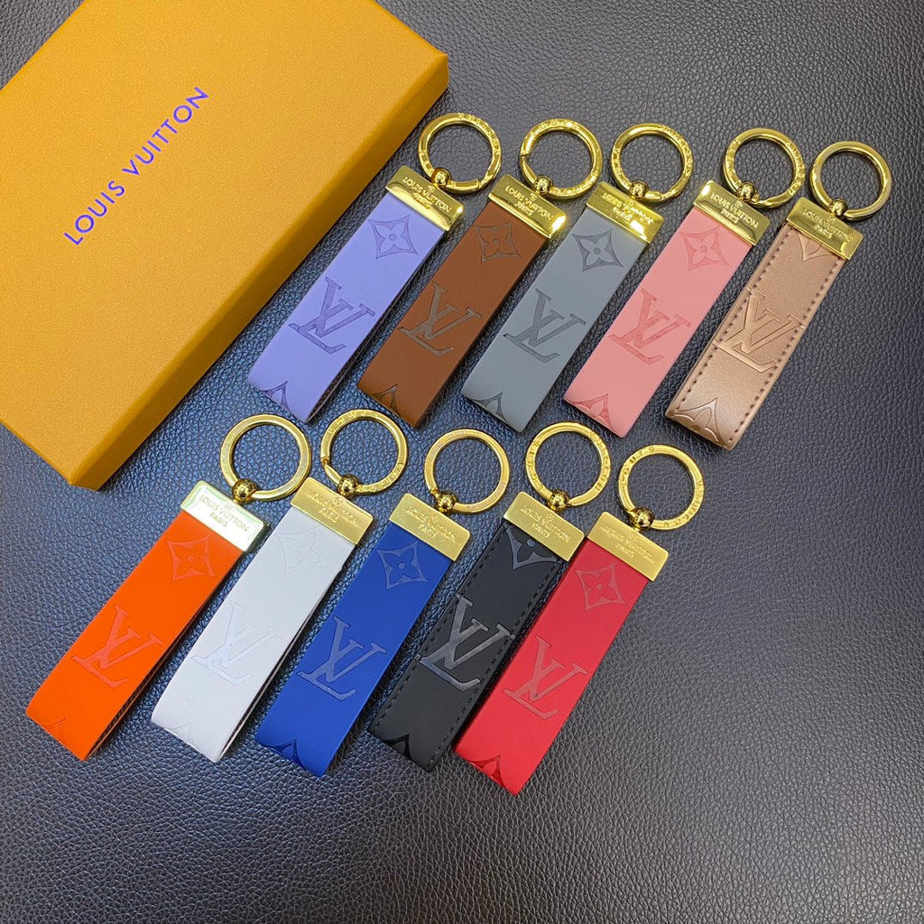 Louis Vuitton-inspired leather monogram loop keychain
