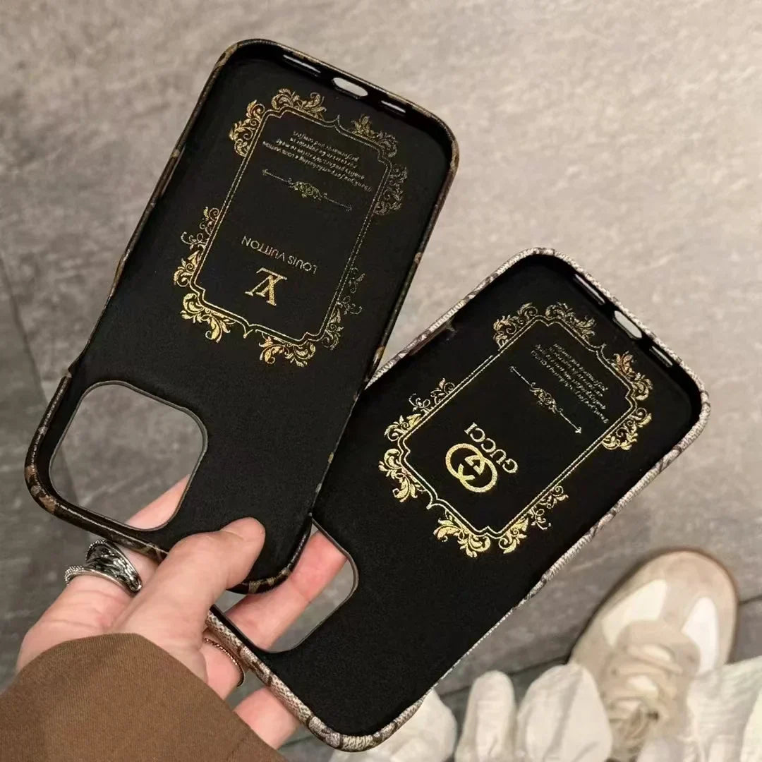 Louis Vuitton-inspired monogram canvas phone case with card holder