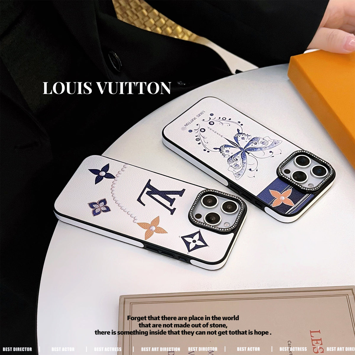 Louis Vuitton-inspired butterfly pattern iPhone case
