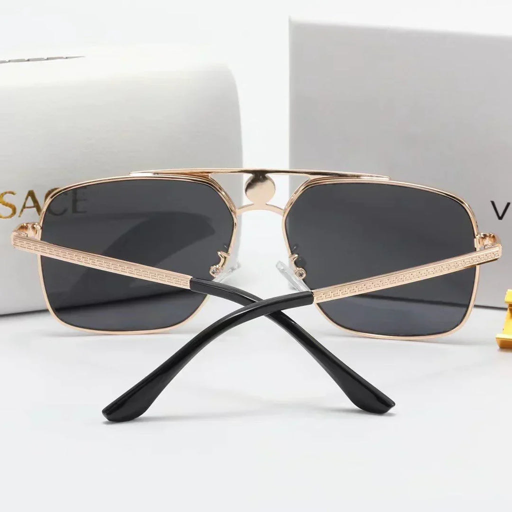 Versace-inspired square metal sunglasses