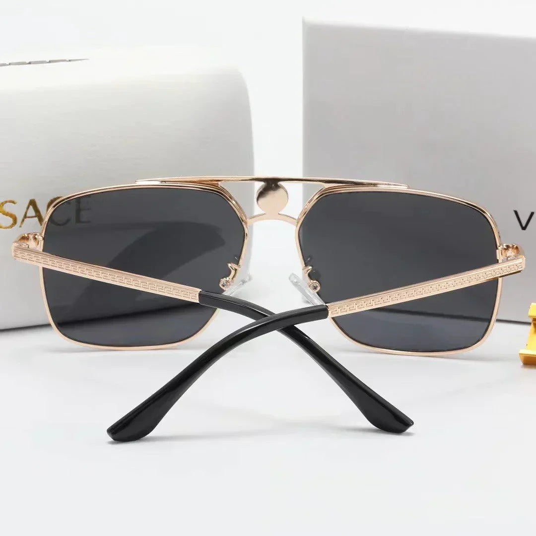 Versace-inspired square metal sunglasses