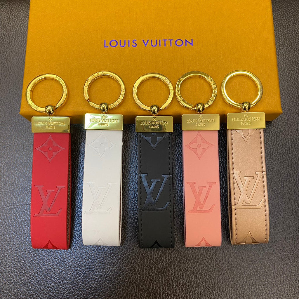 Louis Vuitton-inspired leather monogram loop keychain