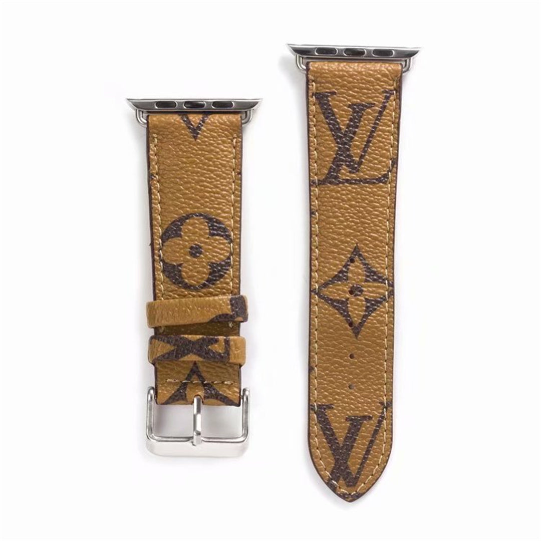 Louis Vuitton-inspired brown classic strap for Apple Watch